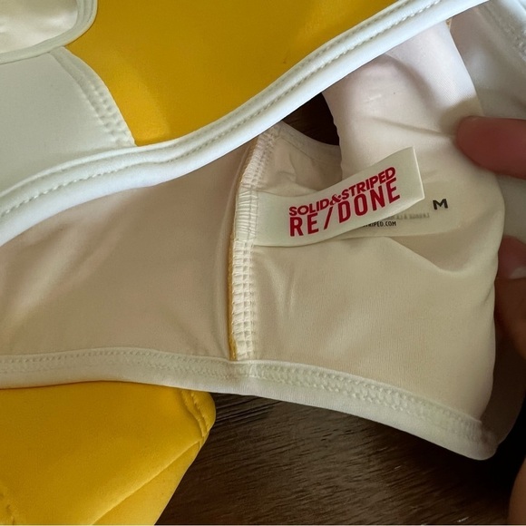 RE/DONE x SOLID & STRIPES YELLOW TWO PIECE SWIMSUIT SIZE S/M - Picture 9 of 11